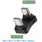 180 Degree USB C Male to Male U Shape Adapter PD 65W Fast Charging 480Mbps Data Coupler Extender Back Angled Type C for Steam Deck Switch iPhone 16 15 PC Laptop
