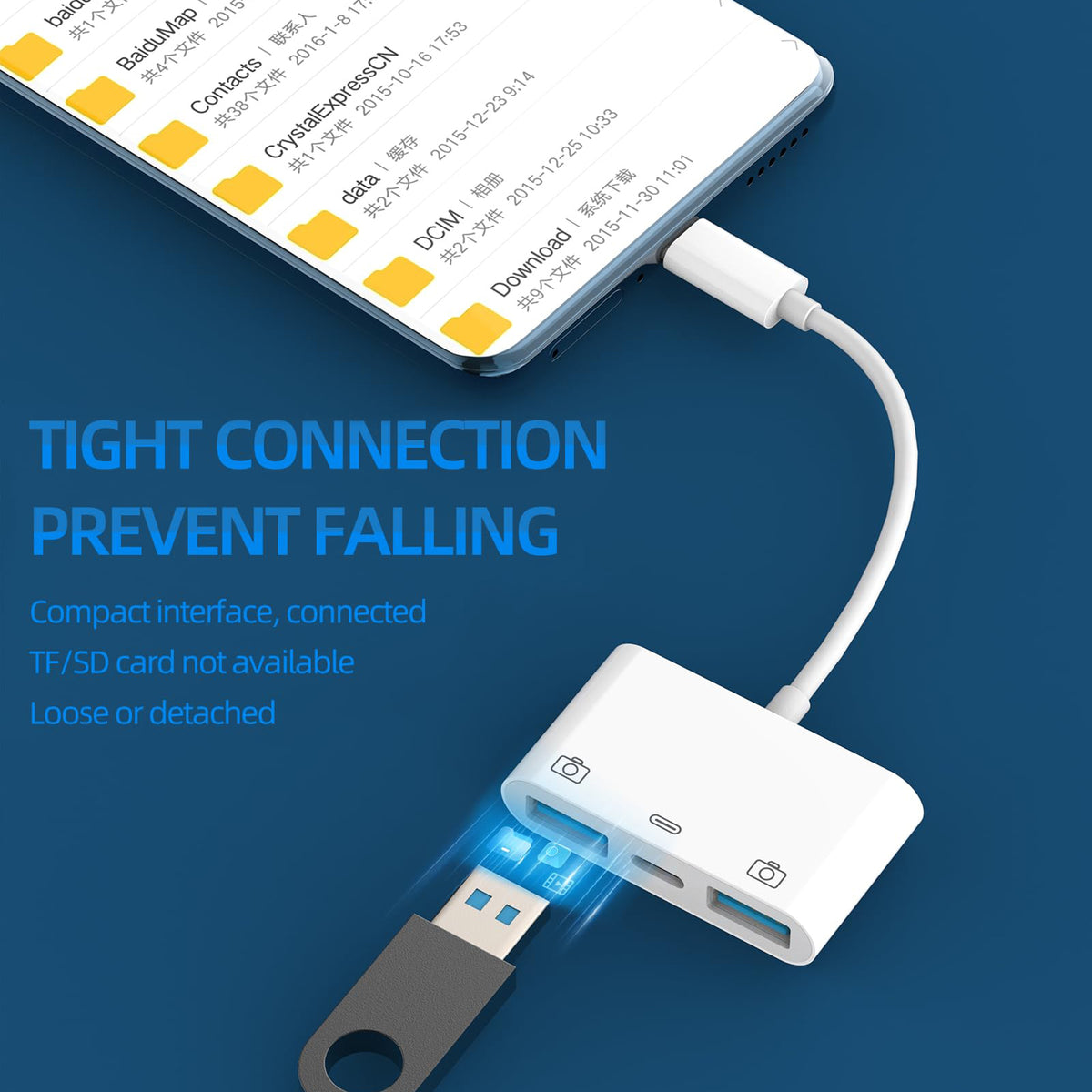 3 in 1 USB C to Dual USB A OTG Adapter Type C Charging Converter Cable Hub for Tablet Smartphone MacBook Pro