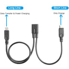 Micro USB Splitter Cable 1 Female to 2 Male Dual Y Cord Simultaneous Charging and Data Sync Extension Wire for Security Camera PS4 Controller Kindle Speaker Dash Cam