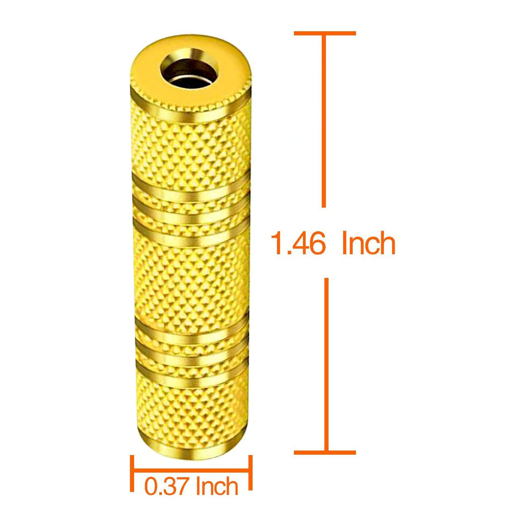 3.5mm Female to Female Stereo Coupler Gold Plated 1/8 Inch TRS AUX Adapter Extend AUX Cables