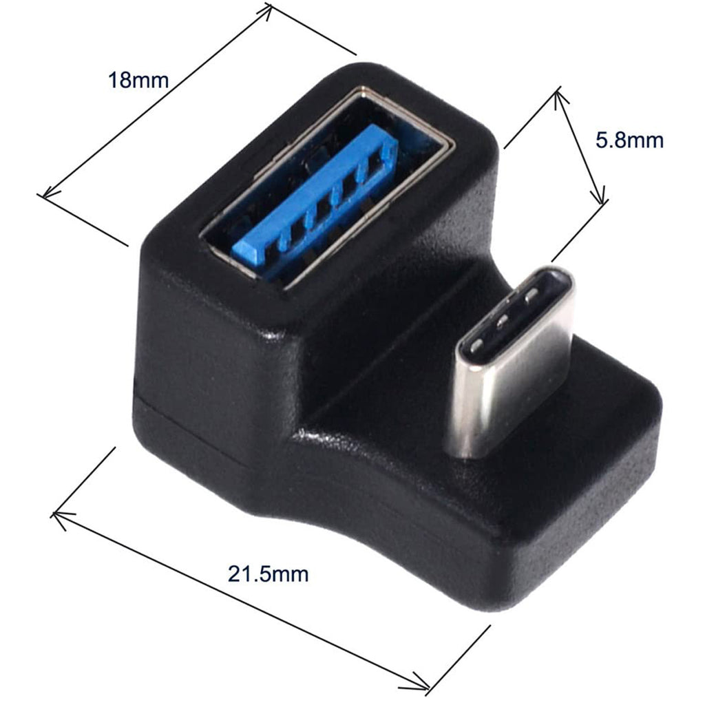 180 Degree U Shape Back Angled USB C OTG to USB 3.0 Female Adapter 5Gbps Type C Extension Converter for Phone Tablet Flash Drive