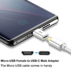 Micro USB to USB C Adapter Type C Male to Micro Female OTG Converter Compatible with Laptops Tablets Smartphones