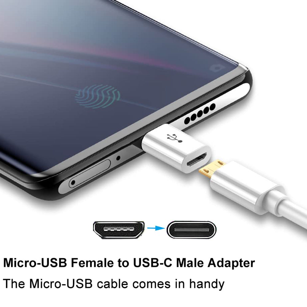 Micro USB to USB C Adapter Type C Male to Micro Female OTG Converter Compatible with Laptops Tablets Smartphones