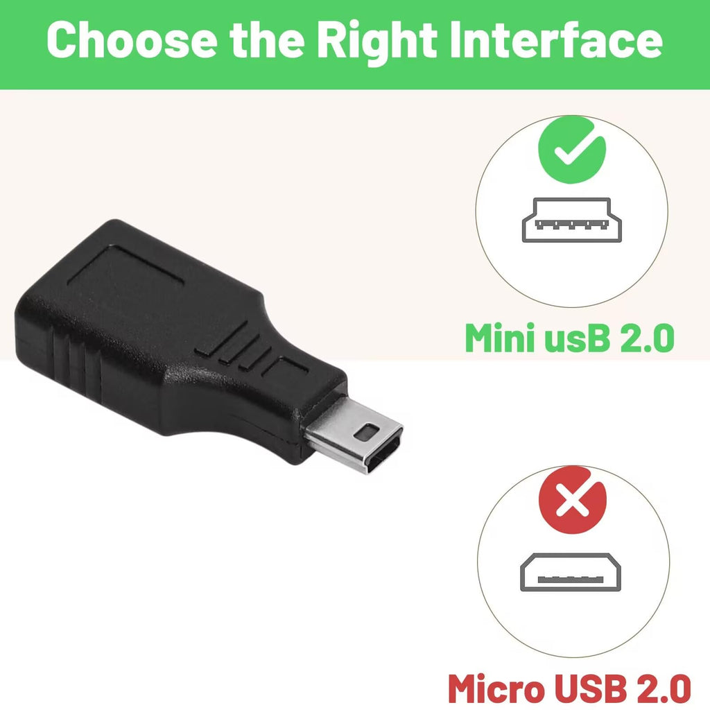 USB 2.0 Type A Female to Mini USB 5 Pin Male Adapter Converter Data Sync Connector