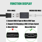 USB 2.0 Type A Female to Micro USB Female Adapter Converter 480Mbps