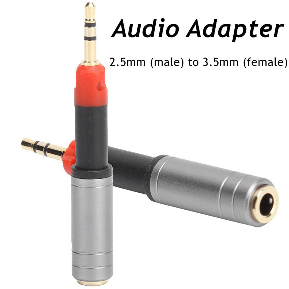 2.5mm Male to 3.5mm Female Audio Adapter Headphone Aux Converter Compatible with Audio-Technica ATH-M40X M50X Sennheiser HD598 HD599