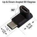 USB C Male to Female 90 Degree Adapter Type C Angled Extension Connector Compatible with Laptops Tablets Phones