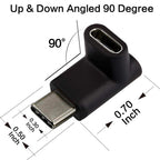 USB C Male to Female 90 Degree Adapter Type C Angled Extension Connector Compatible with Laptops Tablets Phones