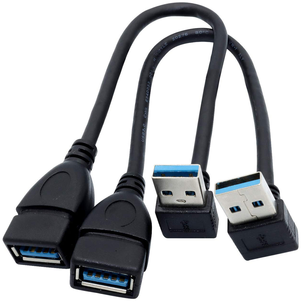 USB 3.0 Extension Cable Male to Female 90 Degree Up Down Angle 23cm 5Gbps SuperSpeed for PC Laptop Hard Drive Keyboard Mouse USB Hub