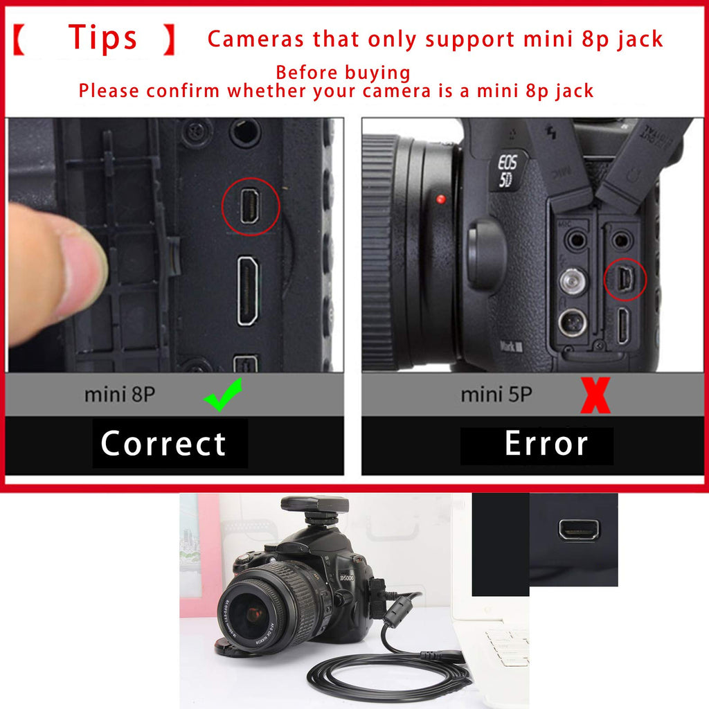 UC E6 8 Pin Mini USB Camera Cable for Nikon Coolpix DSLR D3300 D3200 D5300 D7100 S3300 and Sony Cyber Shot DSC W830 W800 Photo Transfer Data Sync Cord for PC Mac