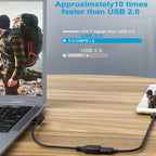 USB 3.0 Extension Cable Male to Female 90 Degree Right Angle 25cm 5Gbps SuperSpeed for PC Laptop Hard Drive Keyboard Mouse USB Hub