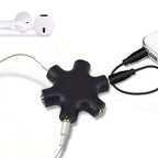 3.5mm Headphone Splitter 5 Way 1 Male to 5 Female Audio Hub Share Music with 5 Headphones for Phone Laptop Tablet