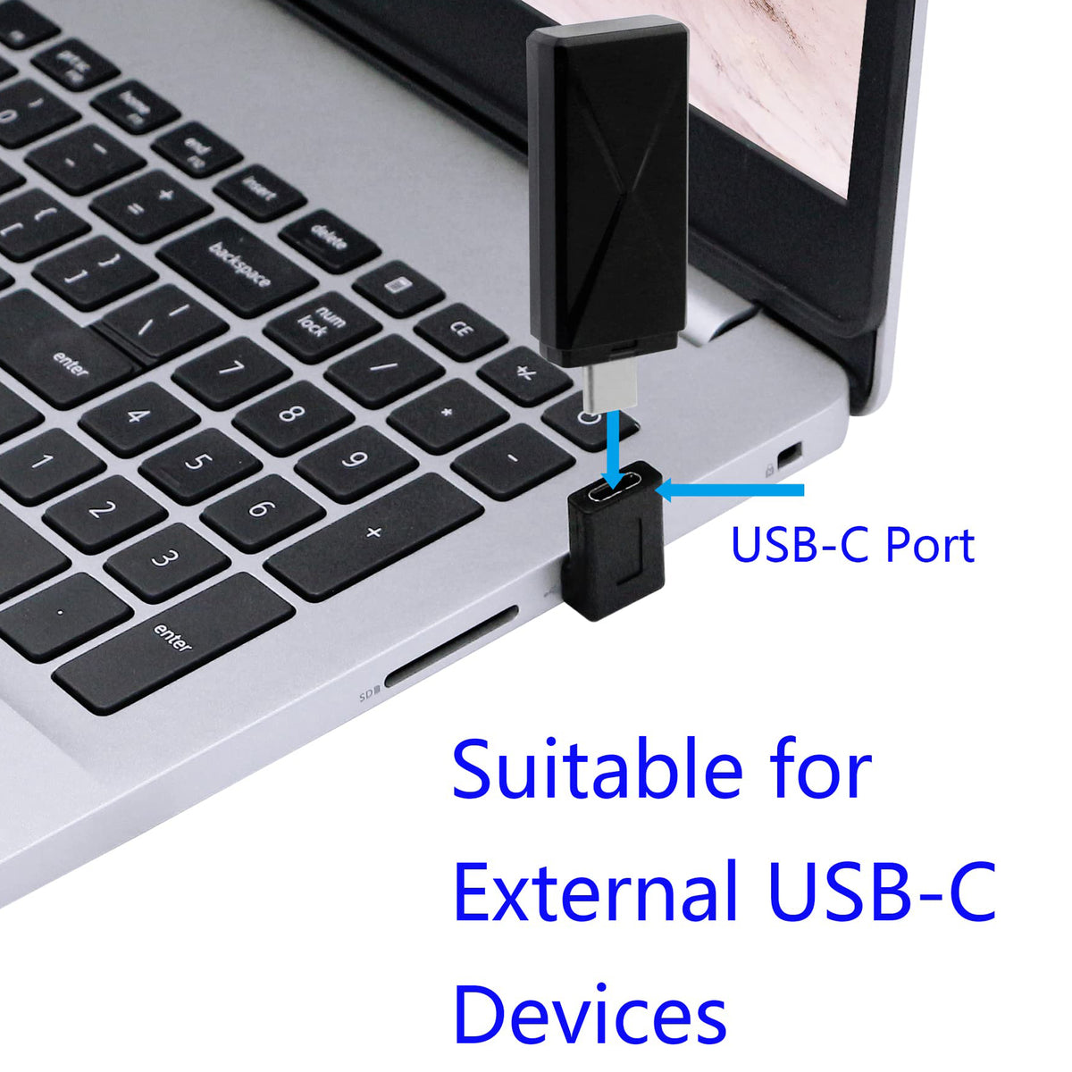 90 Degree USB C to USB A Adapter Type C Female to USB 3.0 Male Connector Compatible with Laptops Wall Chargers