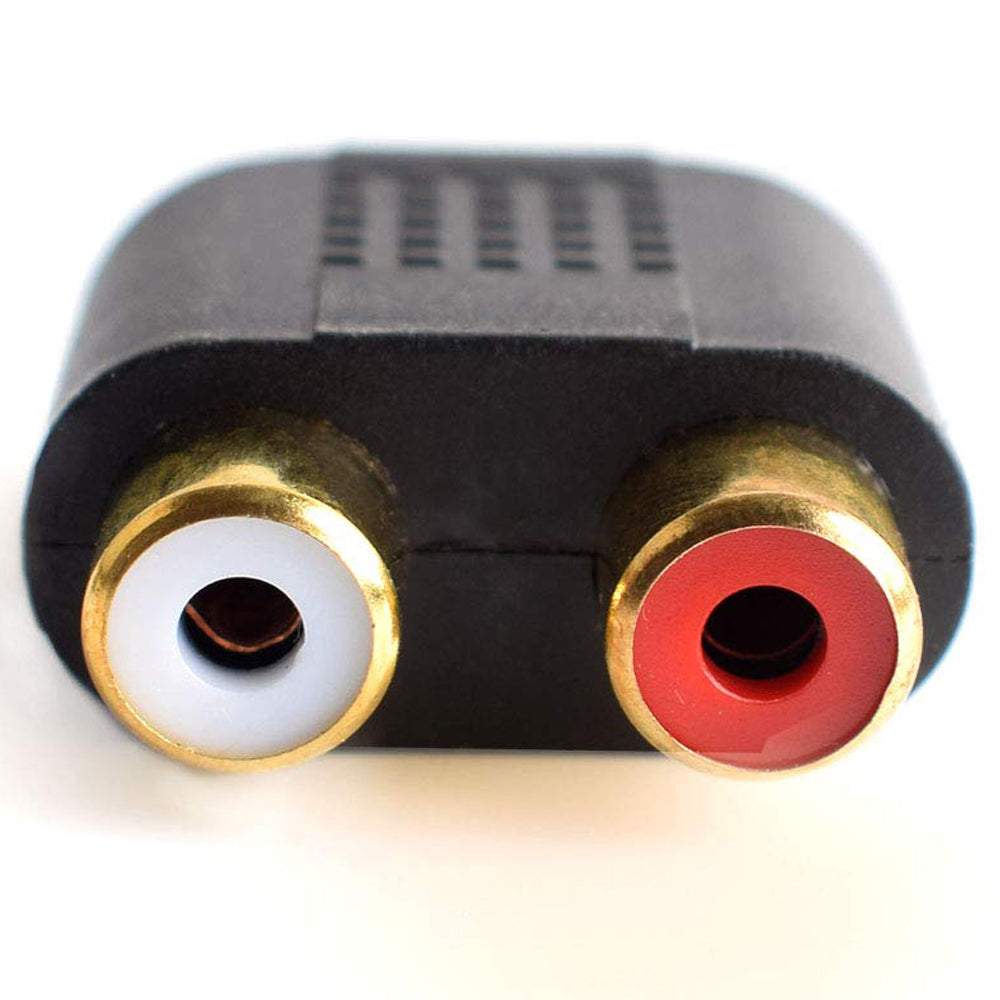 3.5mm Male to Dual RCA Female Audio Adapter Gold Plated Stereo Y Splitter Converter for Home Stereo Amplifier Speaker AV Receiver