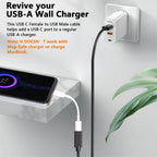 USB 3.0 Type A Male to Type C Female Adapter Cable 5Gbps 5V 3A Fast Charge Data Converter for PC Laptop Keyboard Mouse Flash Drive