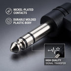 6.35mm to 3.5mm Right Angle Adapter 1/4 Inch TRS Male to 1/8 Inch Female 90 Degree Stereo Audio Converter for Guitar Piano Amplifier Mixer