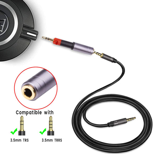 2.5mm Male to 3.5mm Female Audio Adapter Headphone Aux Converter Compatible with Audio-Technica ATH-M40X M50X Sennheiser HD598 HD599