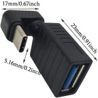 USB C Male to USB A 3.0 Female 180 Degree U Shape Adapter Fast Charging for Samsung Galaxy S9 MacBook Huawei Google Pixel Phone Tablet