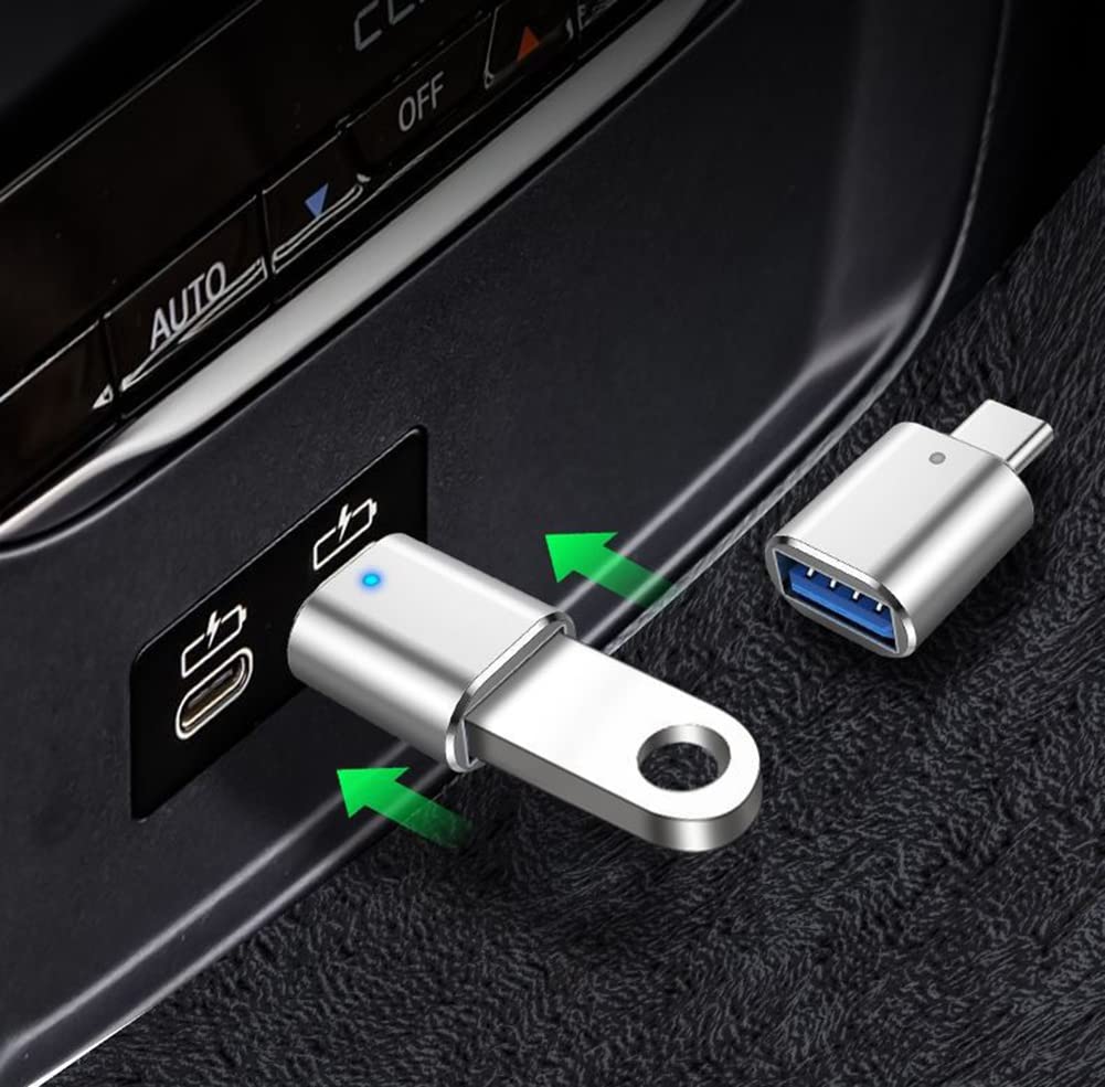USB C Male to USB 3.0 Female Adapter with LED Indicator High-Speed OTG Converter Compatible with Laptops Tablets
