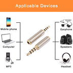 2.5mm to 3.5mm / 3.5mm to 2.5mm Audio Adapter Gold Plated Stereo Converter Headphone Mic Jack Compatible with Smartphones Tablets PC