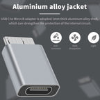 USB C to Micro B Adapter 5Gbps Type C to Micro USB 3.0 Adapter for External Portable Hard Drive SSD HDD Data Transfer and Charging