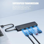 4-Port USB 3.0 Hub – 5Gbps Data Transfer LED Indicator Ultra-Slim 1cm No Charging for USB-A Laptops and PCs