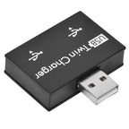 USB Splitter 1 Male to 2 Female Extension Adapter USB 2.0 Hub Dual Port Charging Converter for Devices