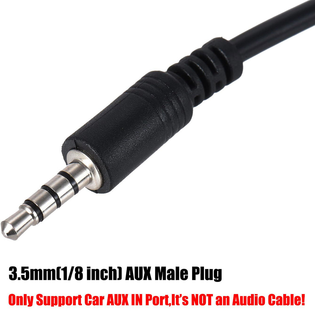 3.5mm AUX to USB Adapter Cable – Play USB Flash Drive Music in Car (Requires AUX Decode Function)