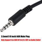 3.5mm AUX to USB Adapter Cable – Play USB Flash Drive Music in Car (Requires AUX Decode Function)