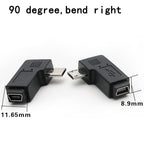 Micro USB Male to Mini USB Female Adapter Connector (Straight / Left-Angle / Right-Angle) for Charging and Data Sync