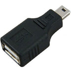 USB 2.0 Type A Female to Mini USB 5 Pin Male Adapter Converter Data Sync Connector