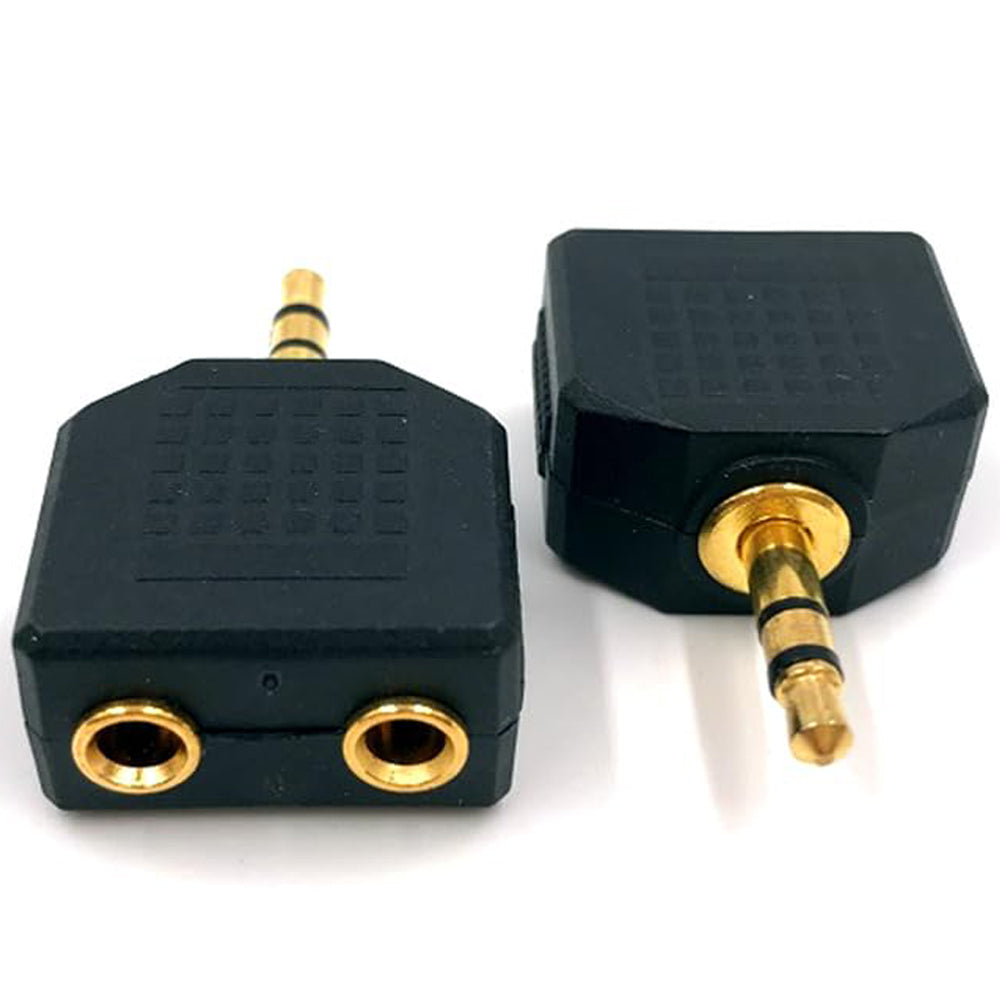 3.5mm Headphone Splitter 1 Male to 2 Female Audio Y Adapter Share Music with Two Headphones 1/8 Inch AUX Connector