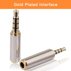 2.5mm to 3.5mm / 3.5mm to 2.5mm Audio Adapter Gold Plated Stereo Converter Headphone Mic Jack Compatible with Smartphones Tablets PC