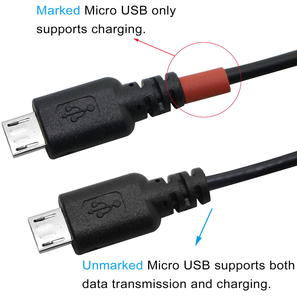 USB A to Dual Micro USB Y Splitter Cable 30cm Charge and Sync Two Micro USB Devices One Port Data and Charge One Port Charge Only
