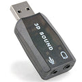 USB Sound Card Adapter, USB to 3.5mm Headphone & Microphone Jack, 5.1 Channel Stereo, Plug & Play, Raspberry Pi, Windows, Mac, Linux, PS4, PC