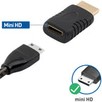 Mini HDMI to HDMI Adapter Male to Female Type C for Camera Camcorder Tablet DSLR TV Monitor Projector Supports 4K ARC Gold-Plated