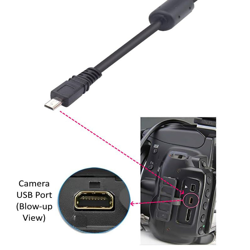 UC E6 USB Camera Cable for Nikon DSLR Coolpix D3300 D3200 D5300 D7200 D750 B500 8 Pin Mini USB to USB A Photo Transfer Data Sync Charger Cord for PC Mac Laptop