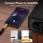 3.5mm Male to 6.35mm Female Stereo Audio Adapter Gold Plated 1/8 Inch to 1/4 Inch TRS Headphone Jack Converter