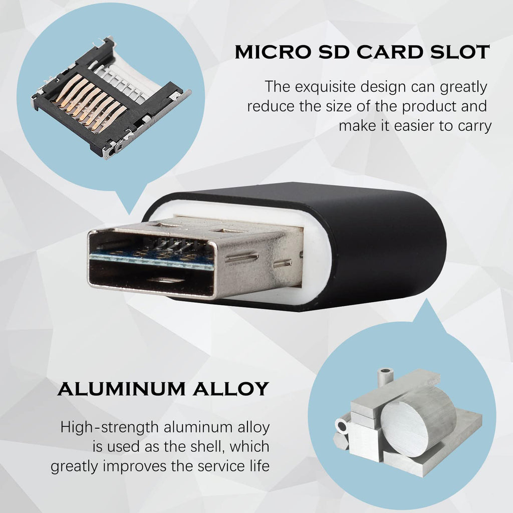 USB C and USB A Micro SD Card Reader 2 in 1 Dual Connector TF Memory Card Adapter OTG Converter for Android Phone iPad MacBook PC Laptop Dash Cam