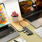 4-Port USB 3.0 Hub – 5Gbps Data Transfer LED Indicator Ultra-Slim 1cm No Charging for USB-A Laptops and PCs