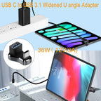 Widened 180 Degree U Shape USB C to USB 3.1 OTG Adapter Type C Male to USB A Female 10Gbps Converter for Steam Deck Switch Laptop Smartphone