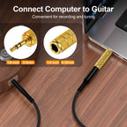 3.5mm Male to 6.35mm Female Stereo Audio Adapter Gold Plated 1/8 Inch to 1/4 Inch TRS Headphone Jack Converter