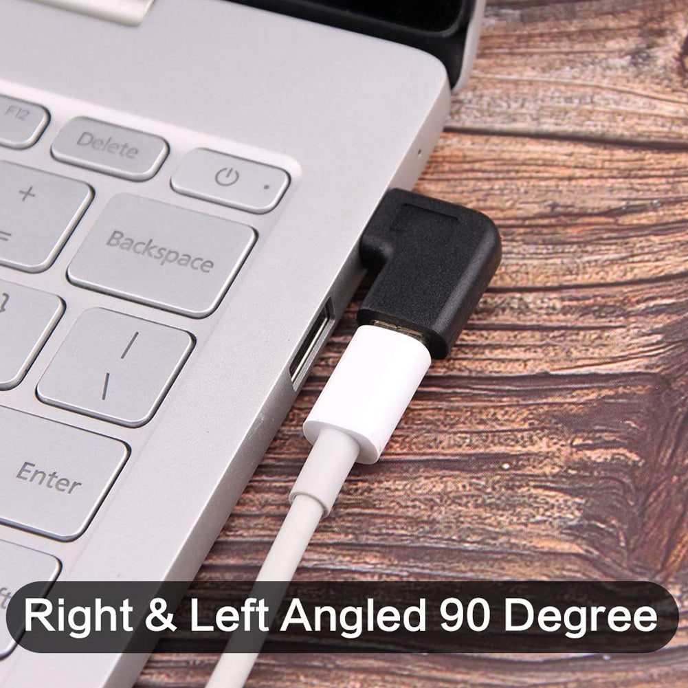 USB C Male to Female 90 Degree Adapter Type C Angled Extension Connector Compatible with Laptops Tablets Phones