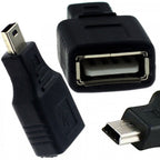 USB 2.0 Type A Female to Mini USB 5 Pin Male Adapter Converter Data Sync Connector