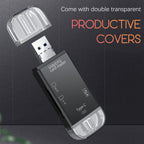 6 in 1 USB C SD Card Reader OTG Adapter Type C USB A Micro USB 3 Plugs Micro SD TF with USB Port for iPhone 16 15 Samsung Galaxy iPad MacBook Android PC Laptop