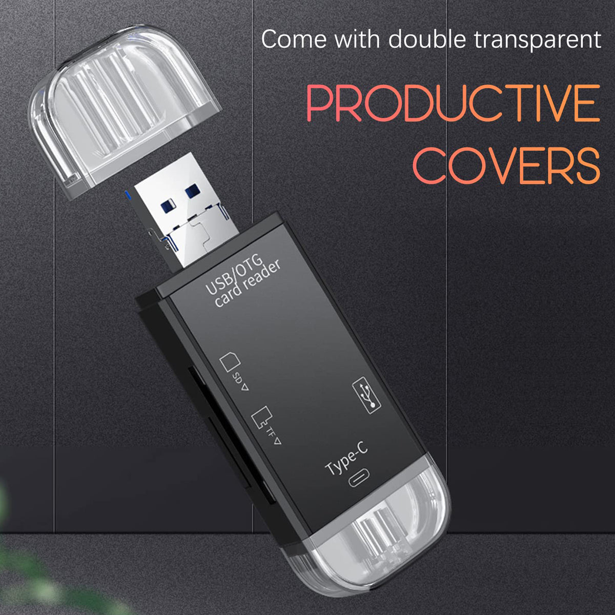 6 in 1 USB C SD Card Reader OTG Adapter Type C USB A Micro USB 3 Plugs Micro SD TF with USB Port for iPhone 16 15 Samsung Galaxy iPad MacBook Android PC Laptop
