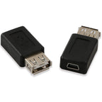 USB 2.0 Type A Female to Mini USB B 5-Pin Female Adapter Converter