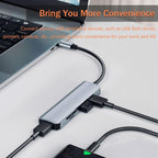 5 in 1 USB C Hub with SD Card Reader Dual USB A and Type C Adapter 5Gbps USB 3.0 Micro SD TF Aluminum Splitter for MacBook Pro Air iPad PC Laptop