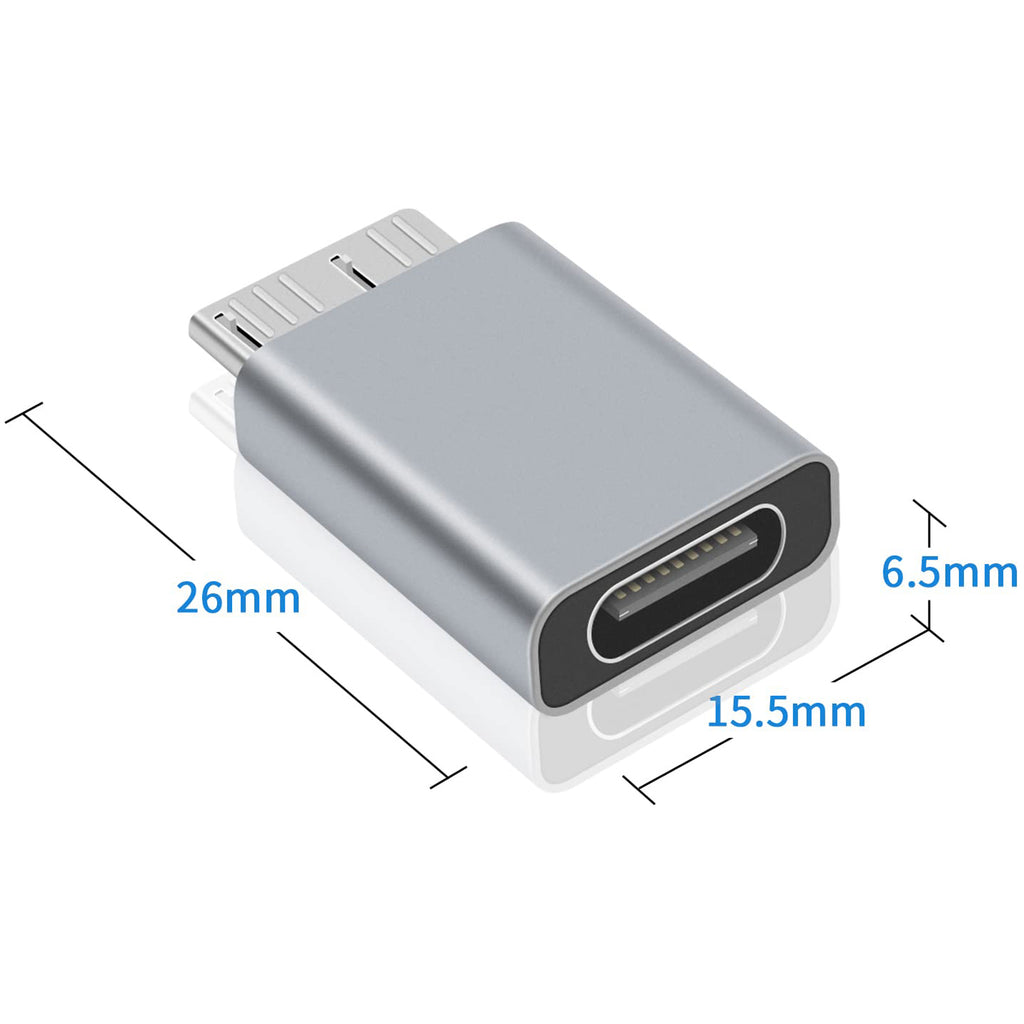 USB C to Micro B Adapter 5Gbps Type C to Micro USB 3.0 Adapter for External Portable Hard Drive SSD HDD Data Transfer and Charging