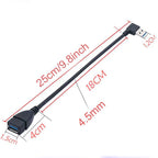 USB 3.0 Extension Cable Male to Female 90 Degree Right Angle 25cm 5Gbps SuperSpeed for PC Laptop Hard Drive Keyboard Mouse USB Hub